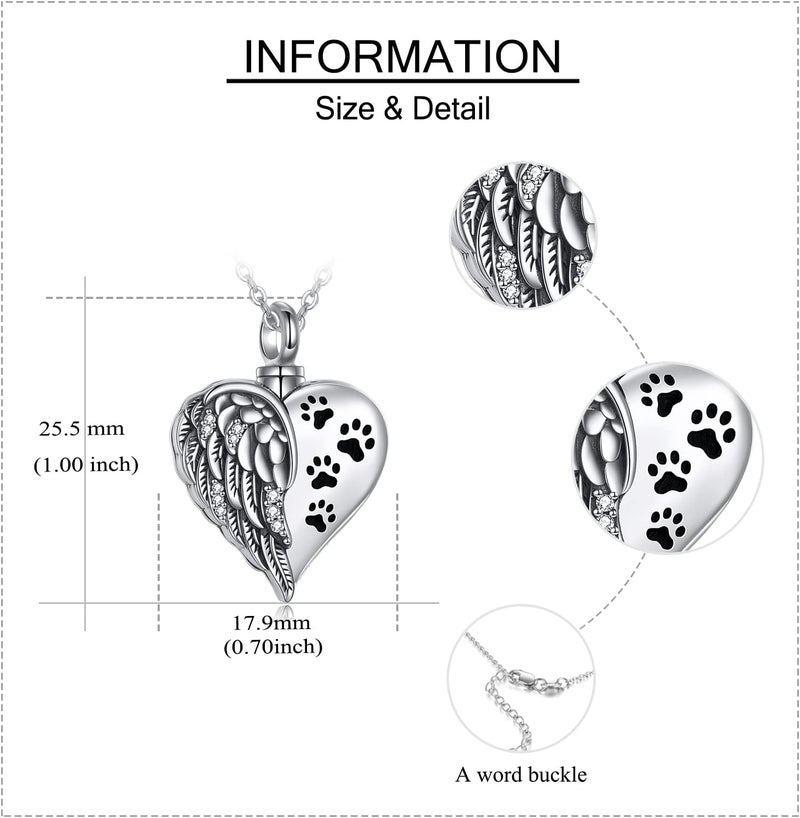 YFN Urn Necklaces for Ashes Sterling Silver Heart Urn Necklaces for Ashes Cremation Memory Jewelry for Women Men - Image 4